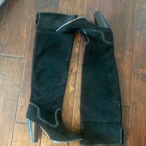 Michael Kors black suede over the knee  boots
